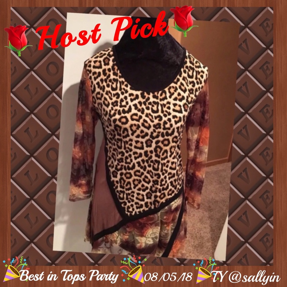 🌹HOST PICK🌹🍂ASTOR Leopard Print/Lace Tunic•L-XL